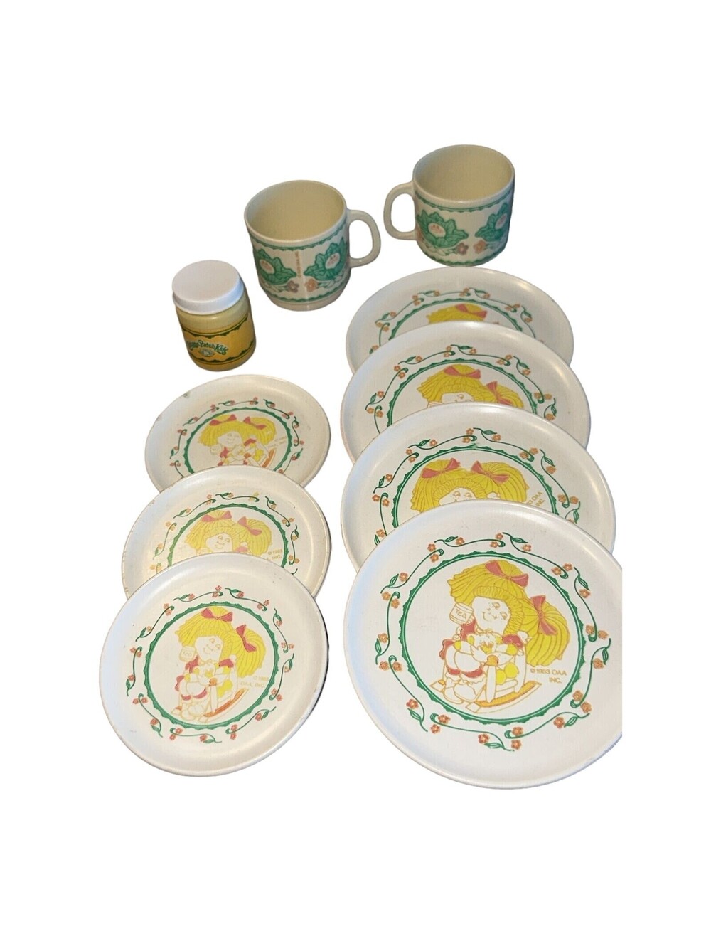 Cabbage Patch Kids Plates Saucers Chicken Soup Kitchen PLAYSET VINTAGE